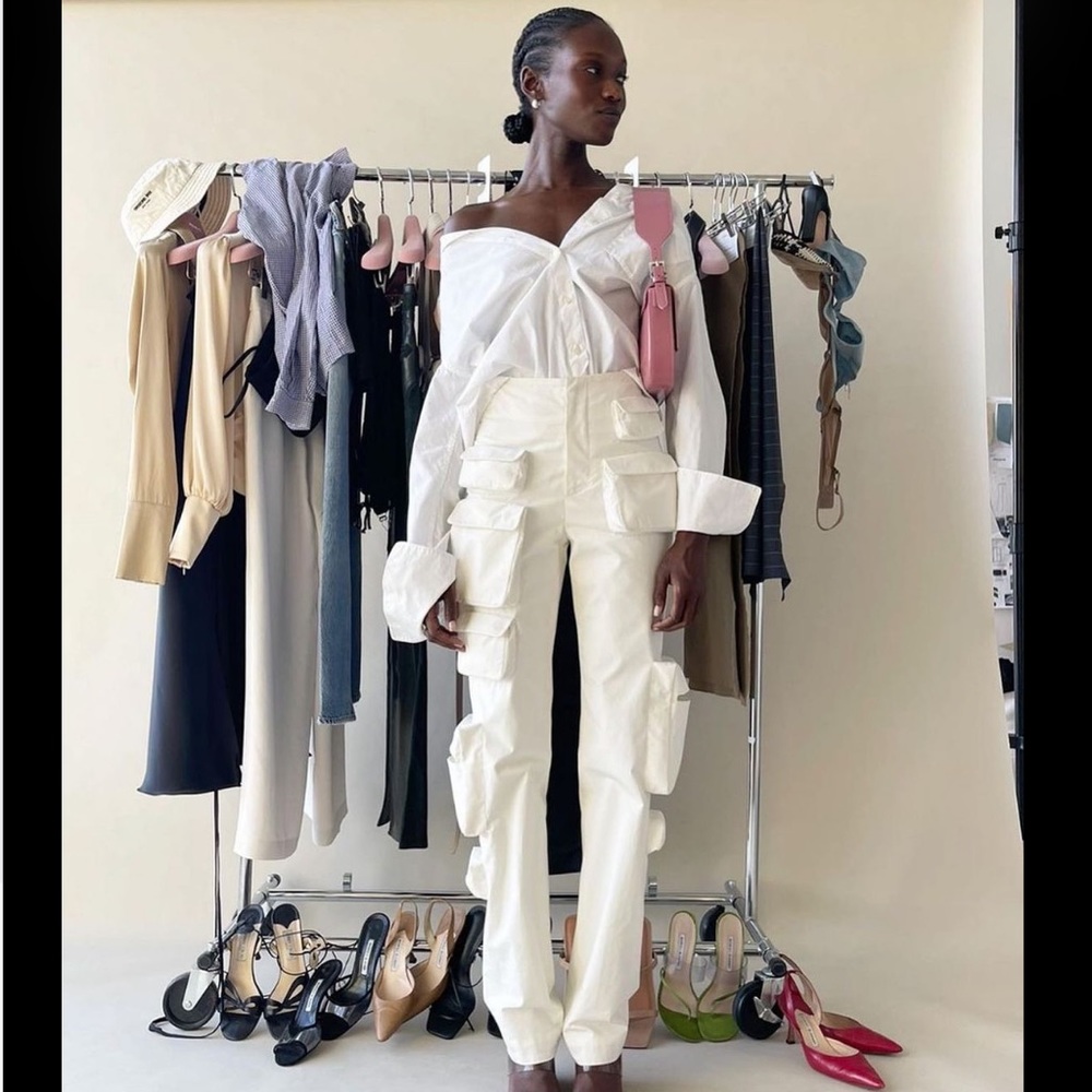 Orseund Iris Pocket Cargo Pant (ecru; medium)